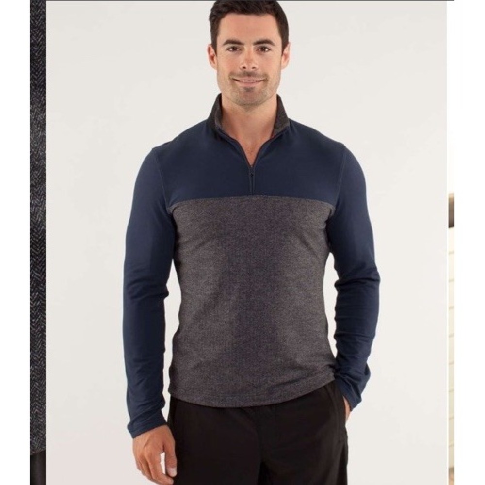 Lululemon 1/2 Zip Pullover Jacket Blue Stretch Men Size Small